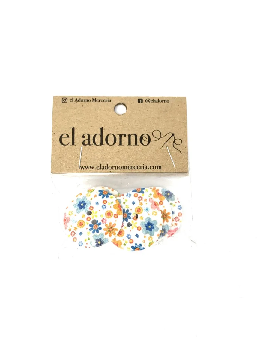 BOTON MADERA 40L (FLOR BLANCO)