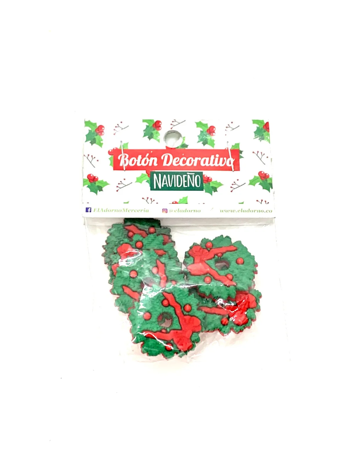 BOTÓN CORONA NAVIDEÑA
