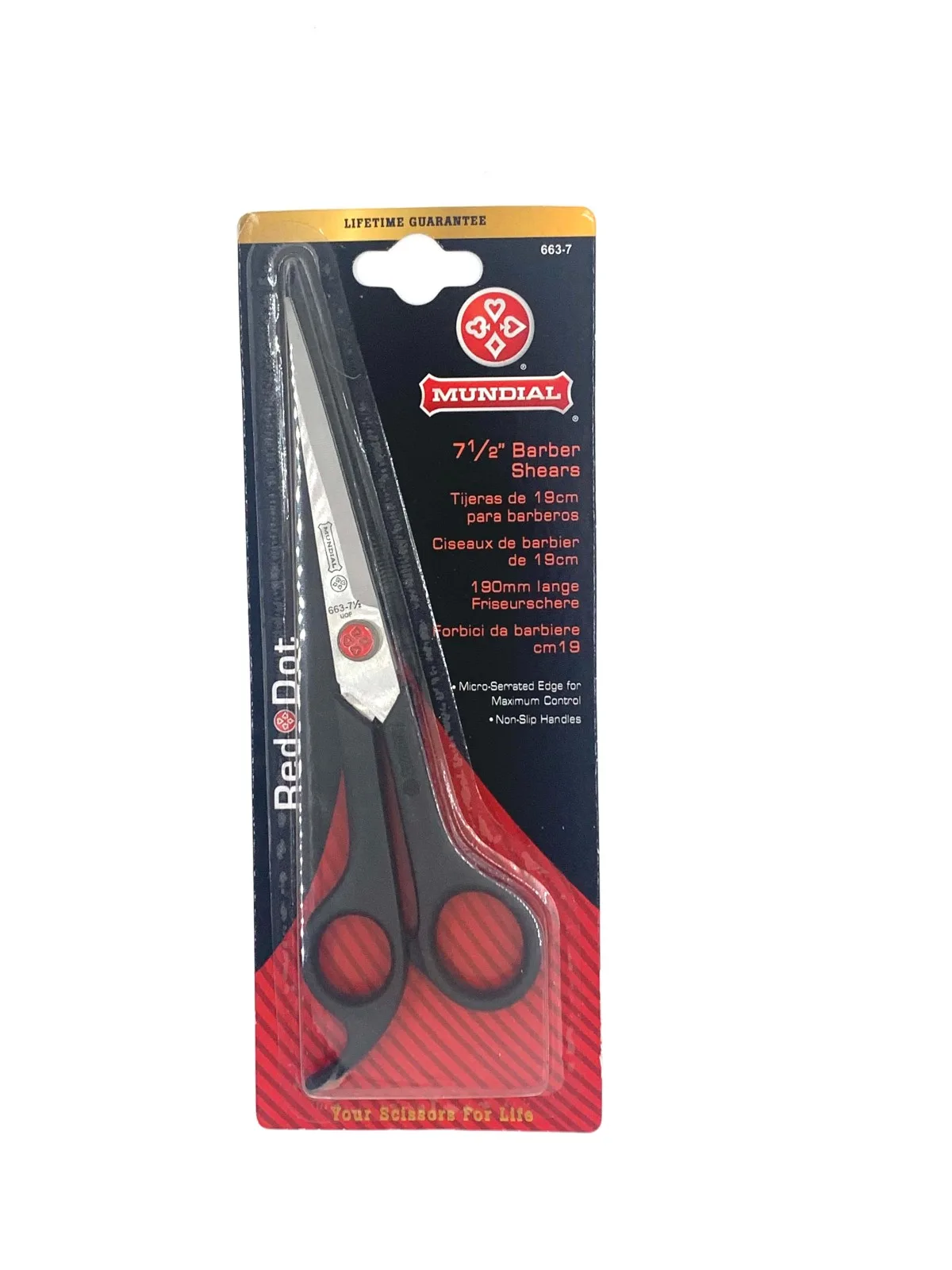 TIJERA PARA BARBERIA 7.5 pulgadas MUNDIAL