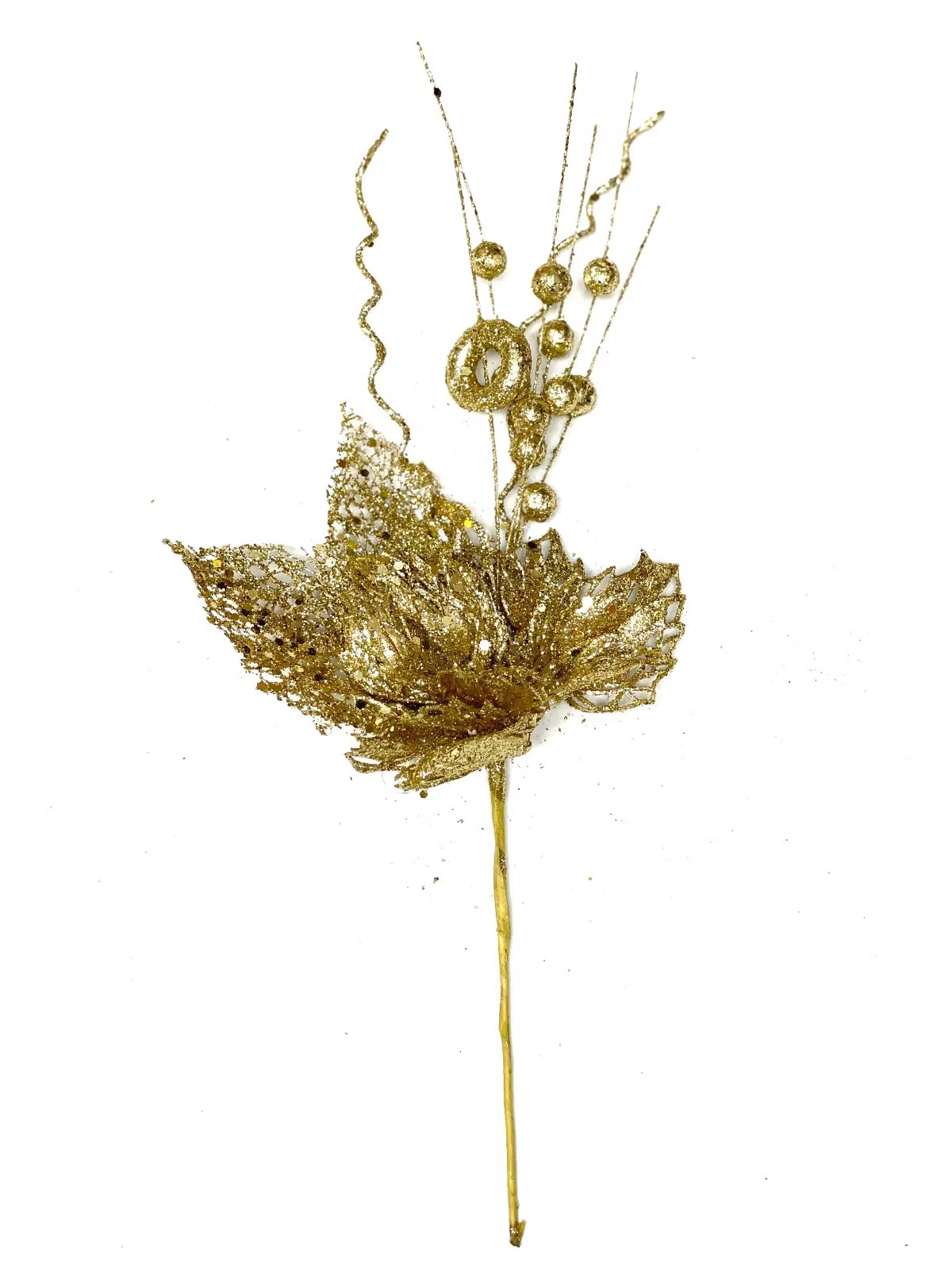 FOLLAJE NAVIDEÑO FLOR DORADO