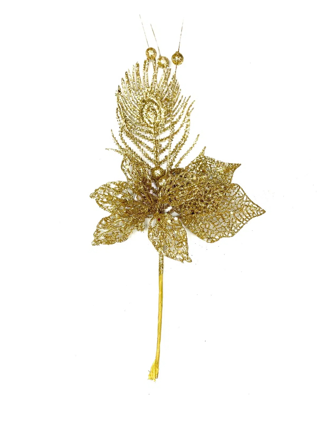 FOLLAJE NAVIDEÑO PLUMA DORADO