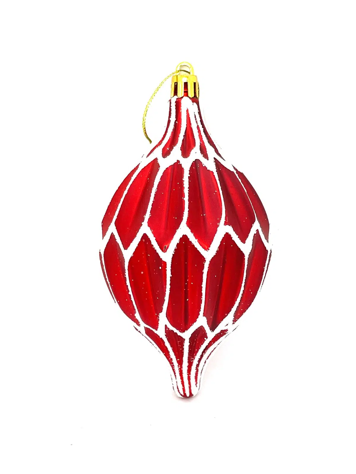 BOLA NAVIDAD LAGRIMA GRANDE 12 CM ROJA