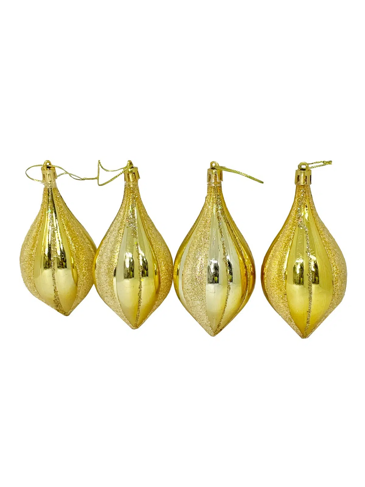 BOLA NAVIDAD LAGRIMA PEQUEÑA 11 CM DORADA