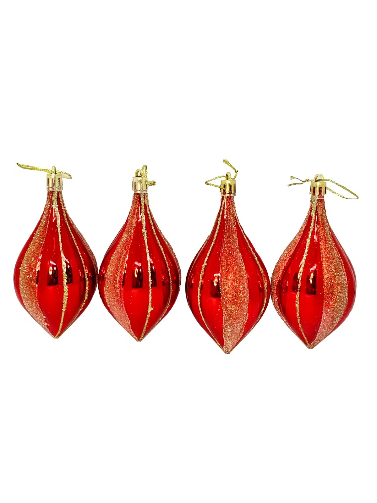 BOLA NAVIDAD LAGRIMA PEQUEÑA 11 CM ROJA