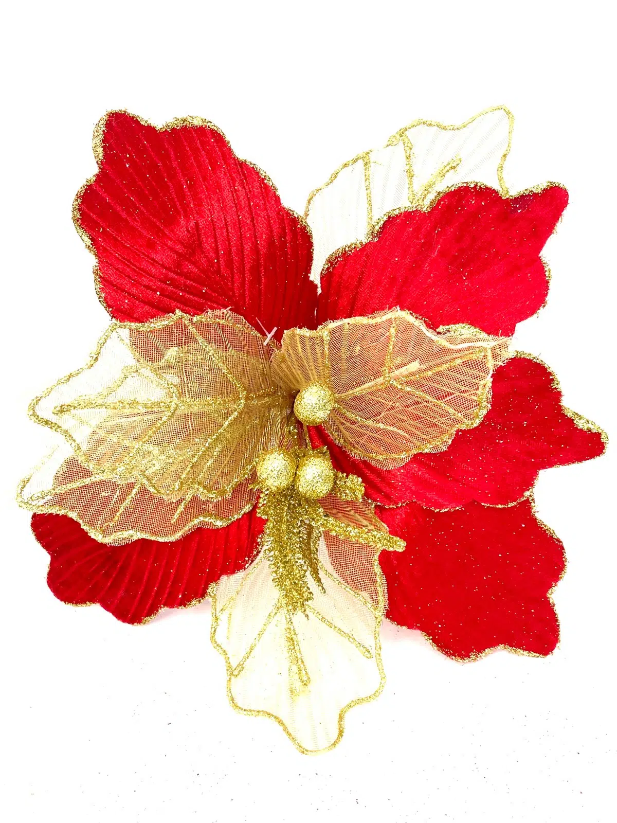 POINSETTIA 39X43CM  ROJO-DORADO