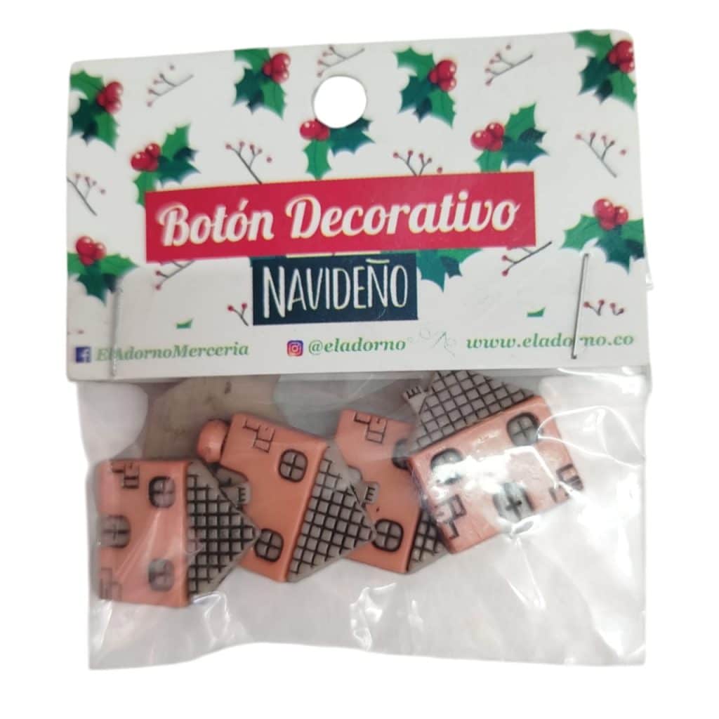 BOTON BLISTER NAVIDAD CASITA ROJA
