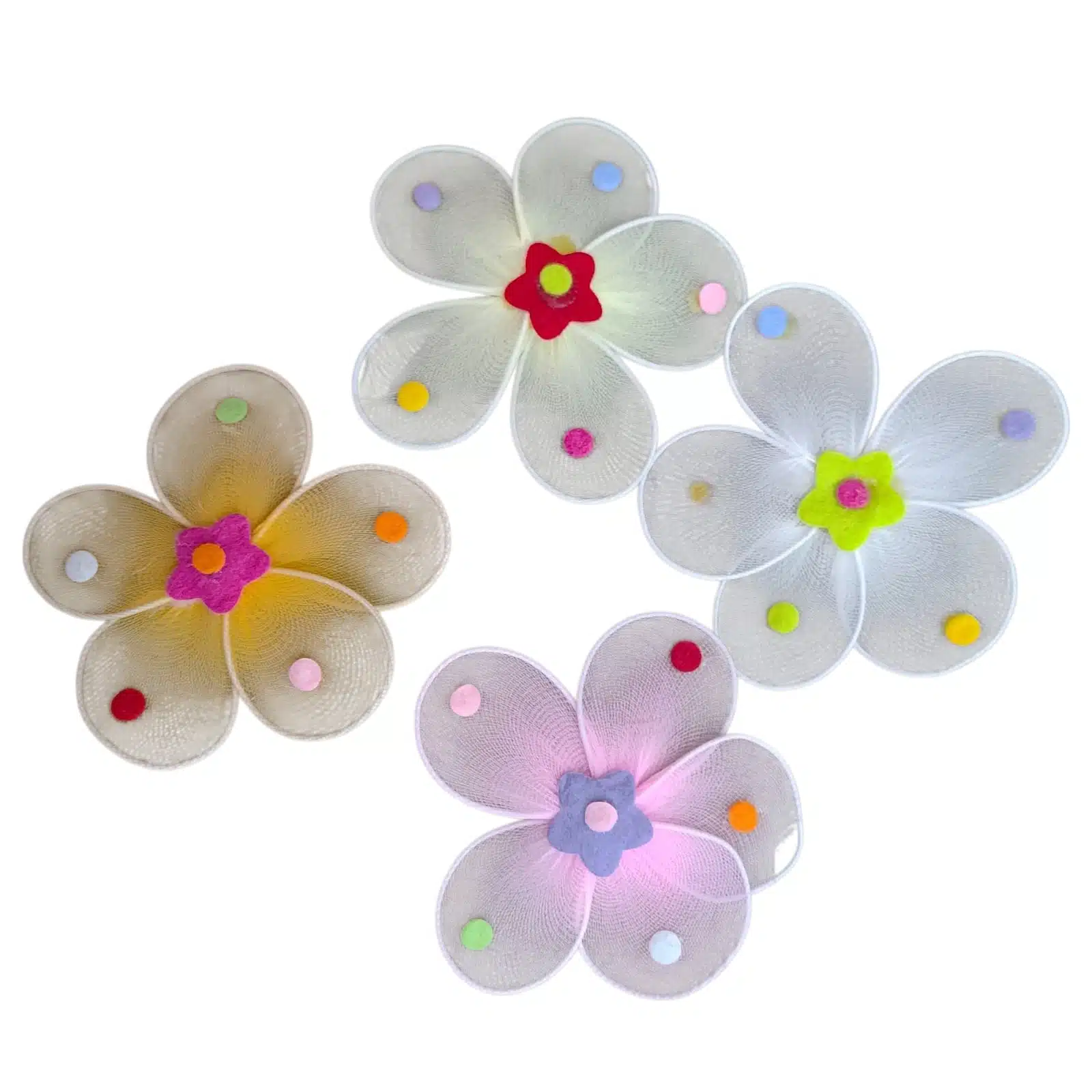 FLOR EN TULL Y ALAMBRE