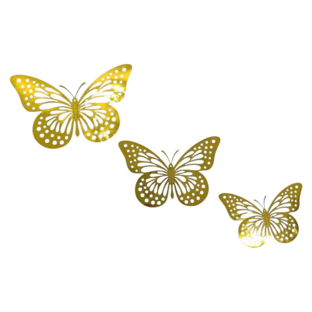 MARIPOSAS PARA DECORACIO DORADO EN 3D